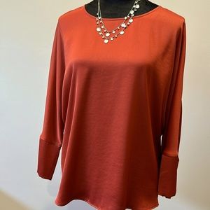 Coral satin top